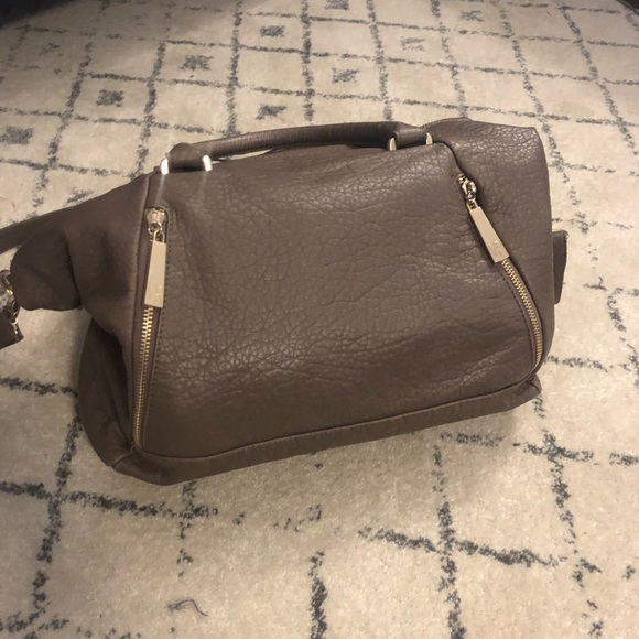 Gray Sandalwood & Gold Zipper Decor Hobo Bag - Picture 6 of 8